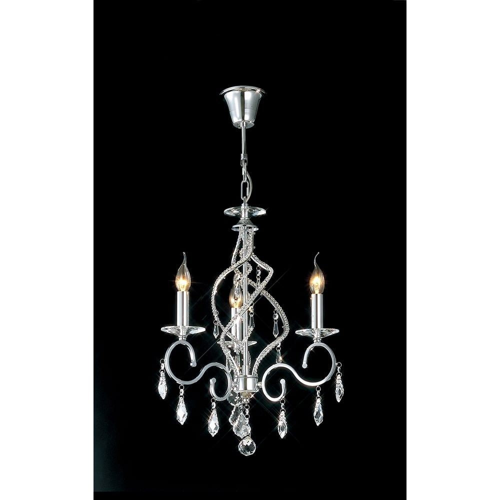 Diyas IL30313 Torino 3 Light Pendant Chrome/crystal