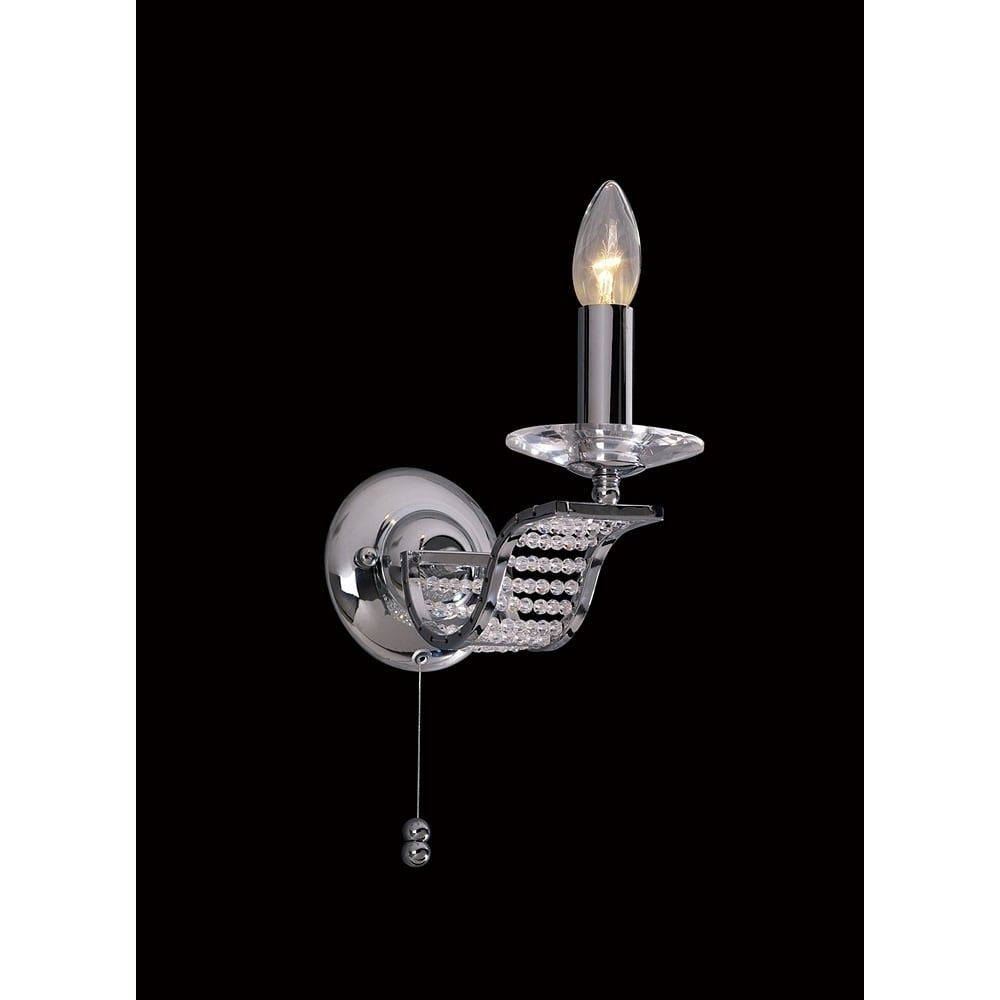 Diyas IL30341 Niobe Wall Lamp Polished Chrome/crystal