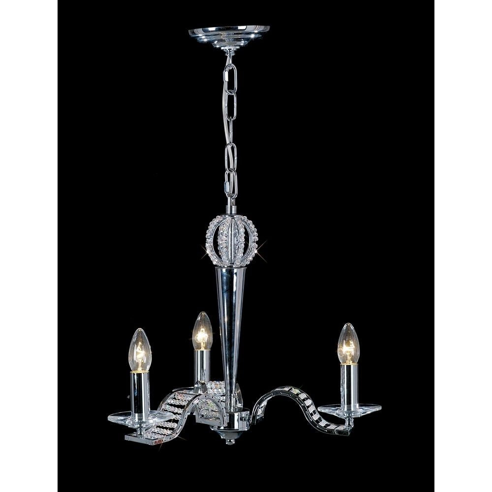 Diyas IL30343 Niobe Pendant 3 Light Chrome/crystal