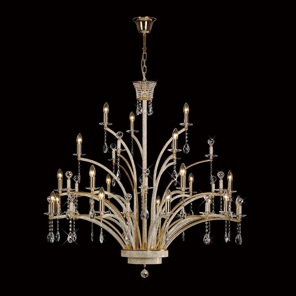 Diyas IL30390 Orlando Pendant 21 Light Gold/crystal