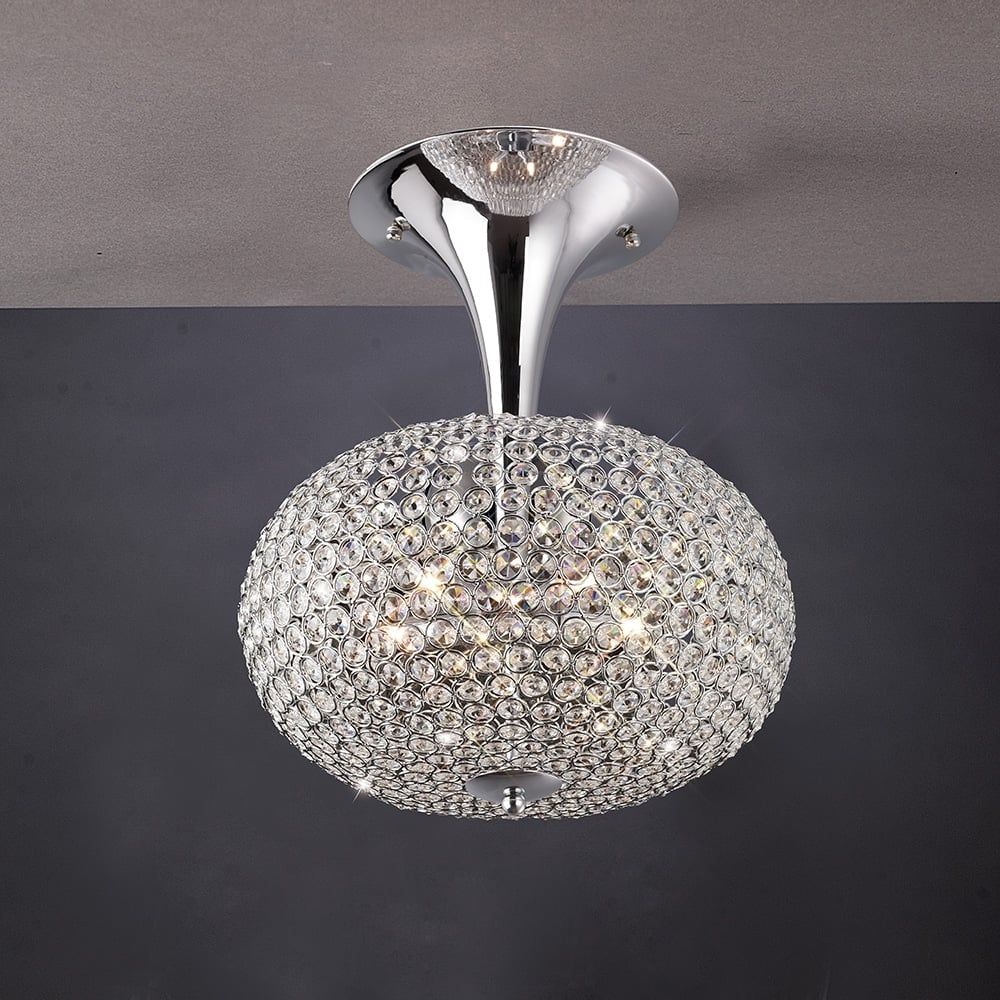 Diyas IL30416 Vado Semi Ceiling Polished Chrome/crystal