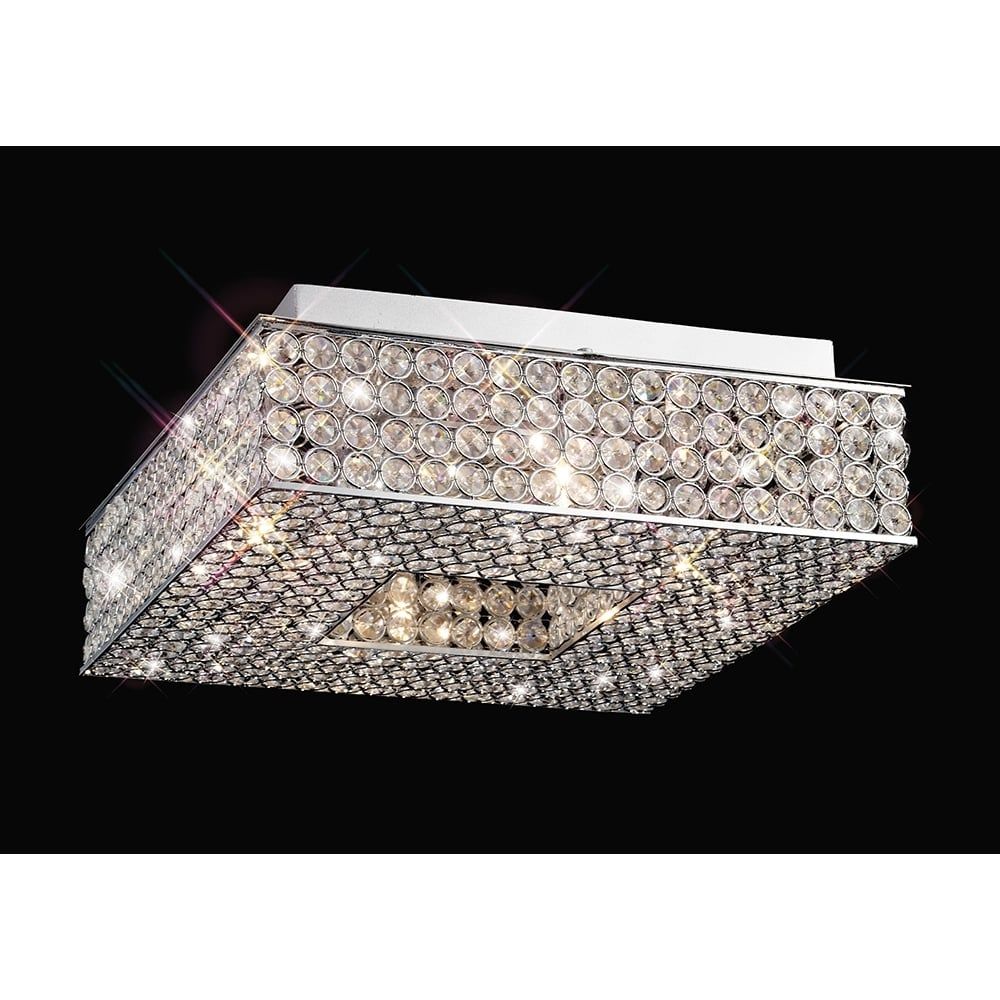 Diyas IL30431 Piazza Ceiling 4 Light Polished Chrome/crystal