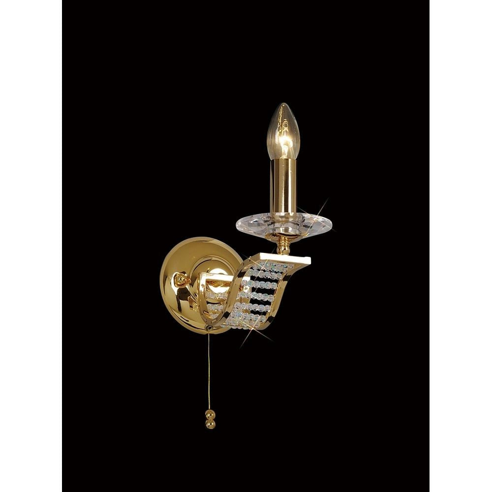 Diyas IL30441 Niobe Pendant 1 Light Gold/crystal Switched