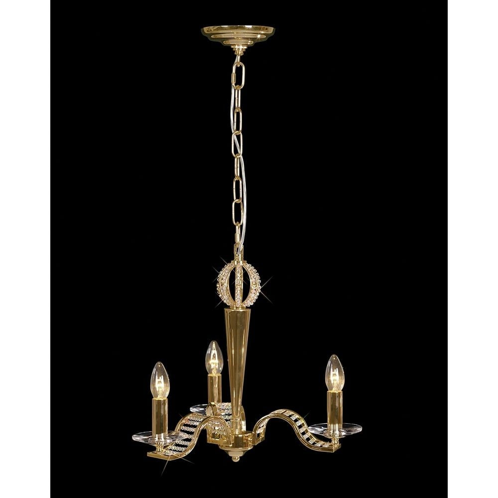 Diyas IL30443 Niobe Pendant 3 Light Gold/crystal