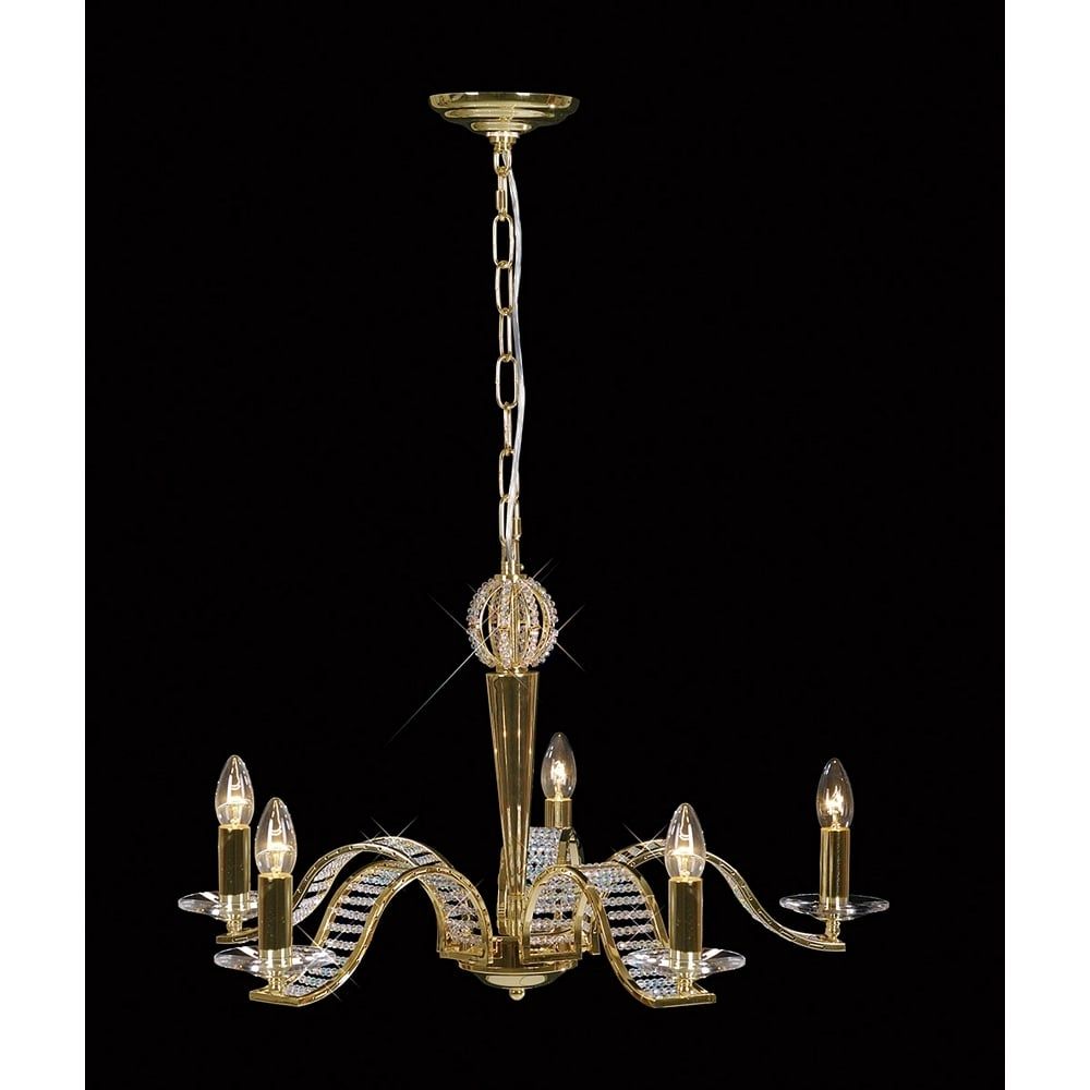 Diyas IL30445 Niobe Pendant 5 Light Gold/crystal