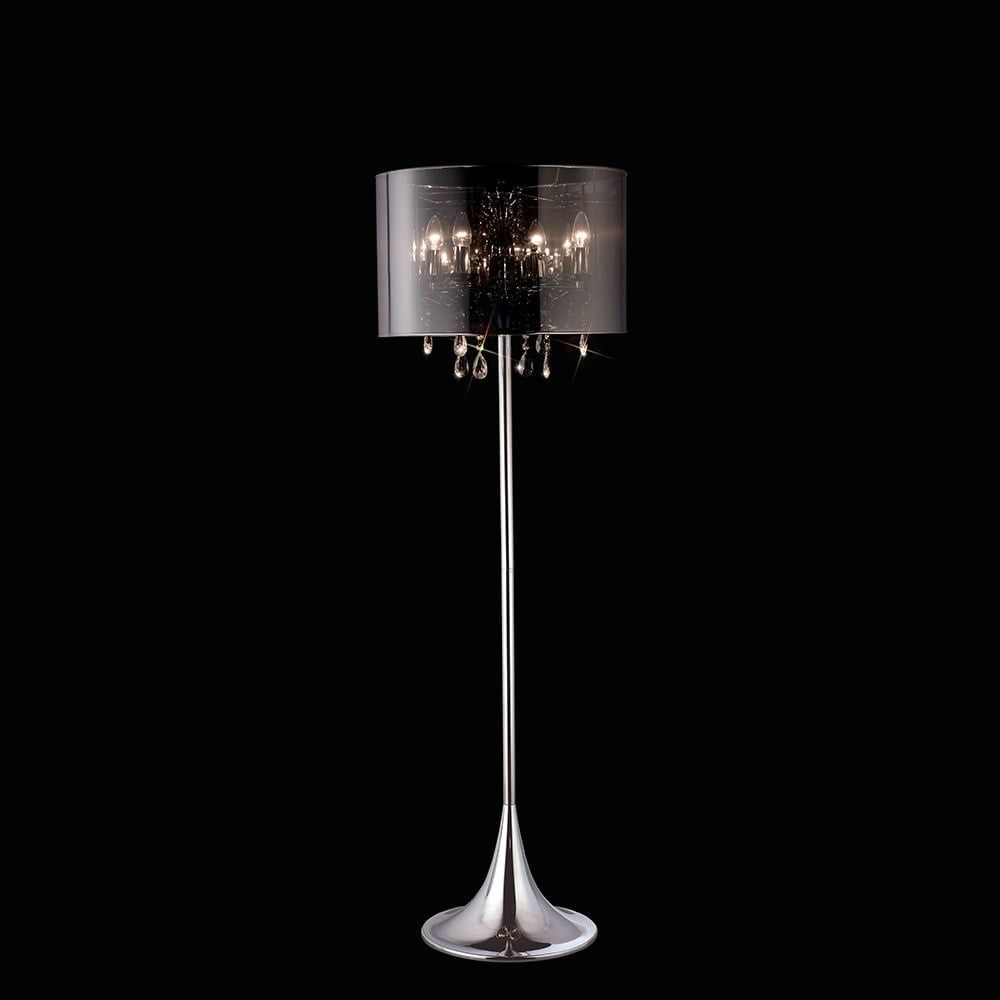 Diyas IL30463 Trace Floor Lamp 4 Light Polished Chrome