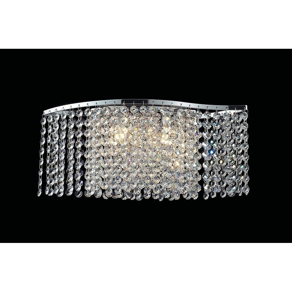 Diyas IL30571 Fabio Wall Lamp 2 Light Polished Chrome/crystal Switched