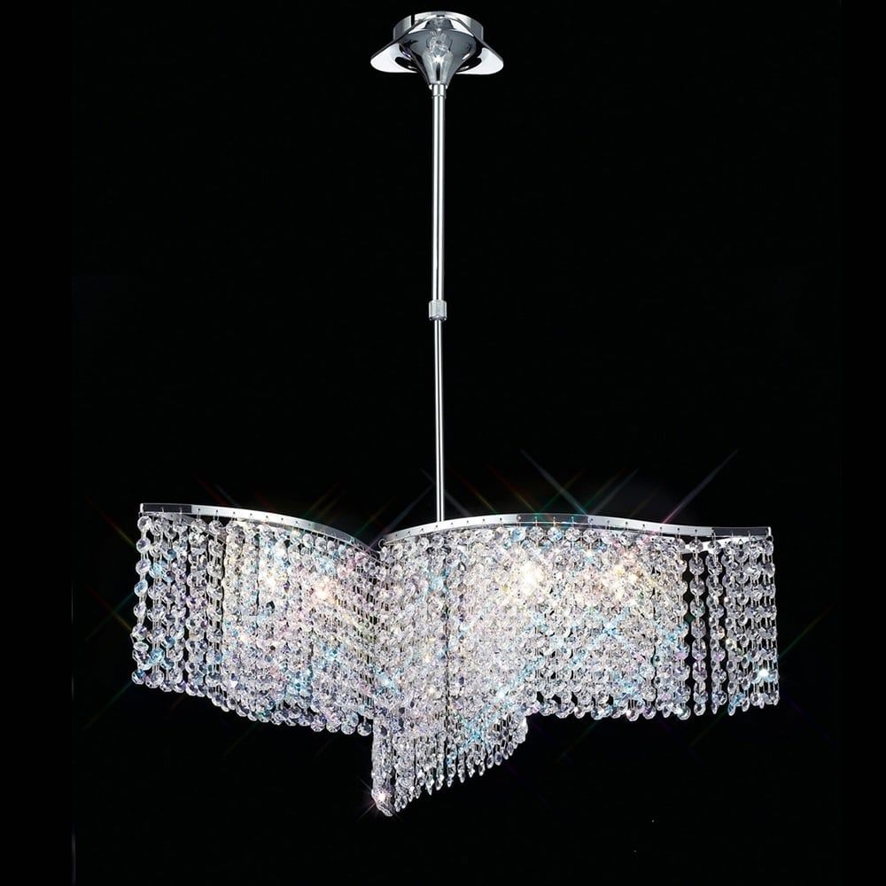 Diyas IL30572 Fabio Pendant 6 Light Polished Chrome/crystal