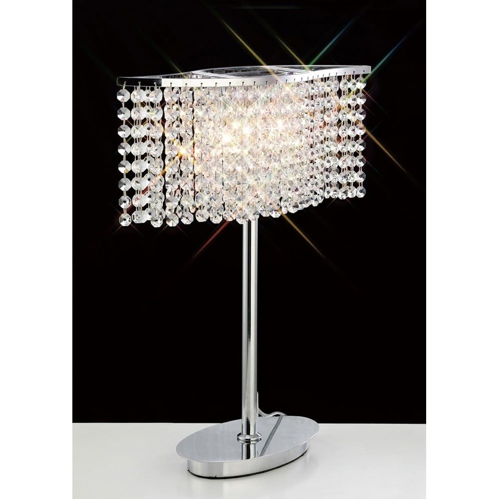 Diyas IL30575 Fabio Table Lamp 2 Light Polished Chrome/crystal