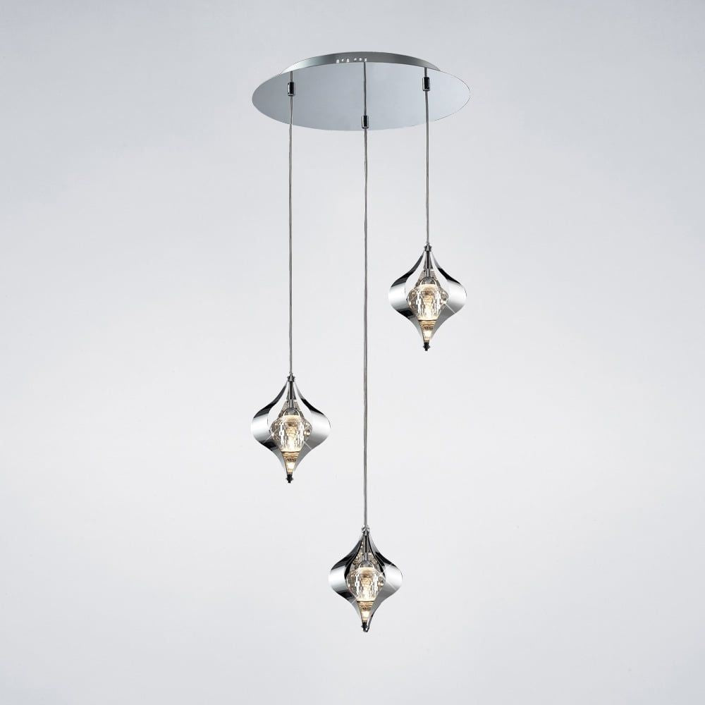 Diyas IL30584 Amano Pendant Round Polished Chrome