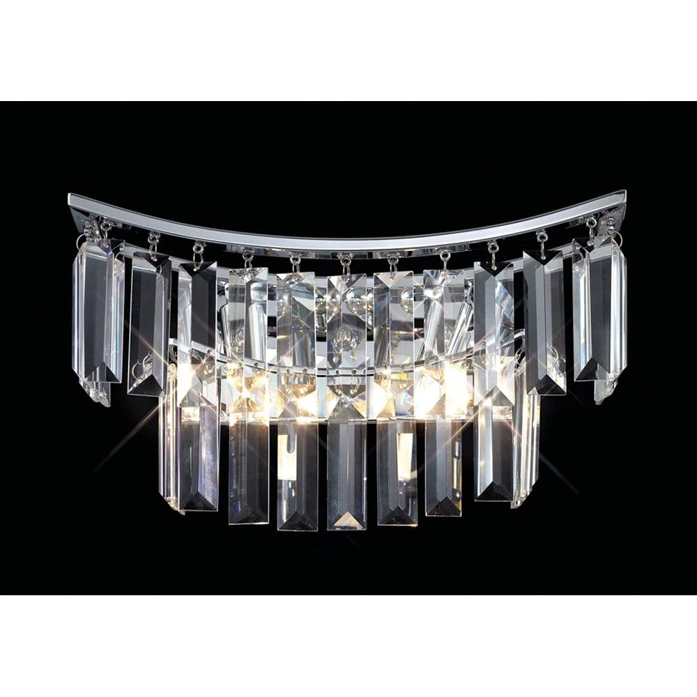 Diyas IL30641 Gianni Wall Lamp 2 Light Polished Chrome/crystal Switched
