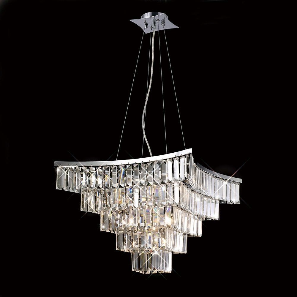 Diyas IL30643 Gianni Pendant 9 Light Polished Chrome/crystal