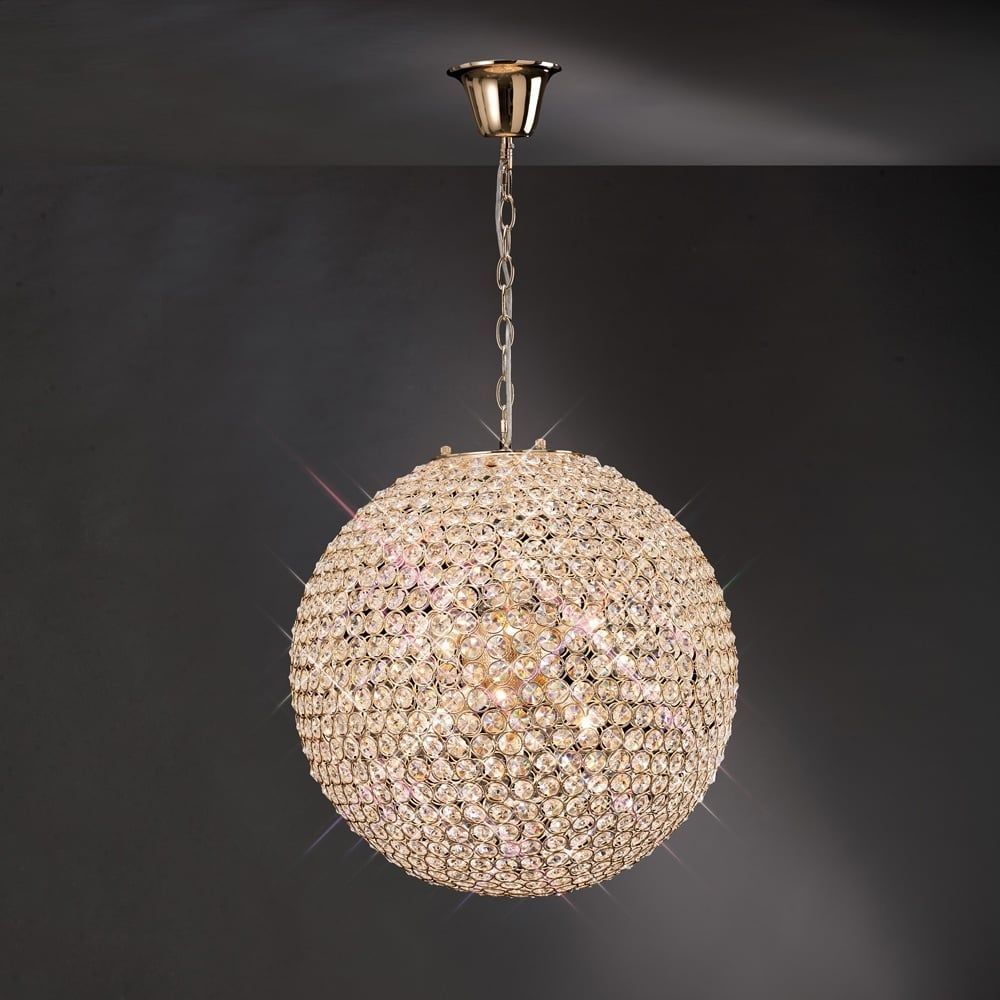 Diyas IL30753 Ava Pendant Light French Gold/crystal