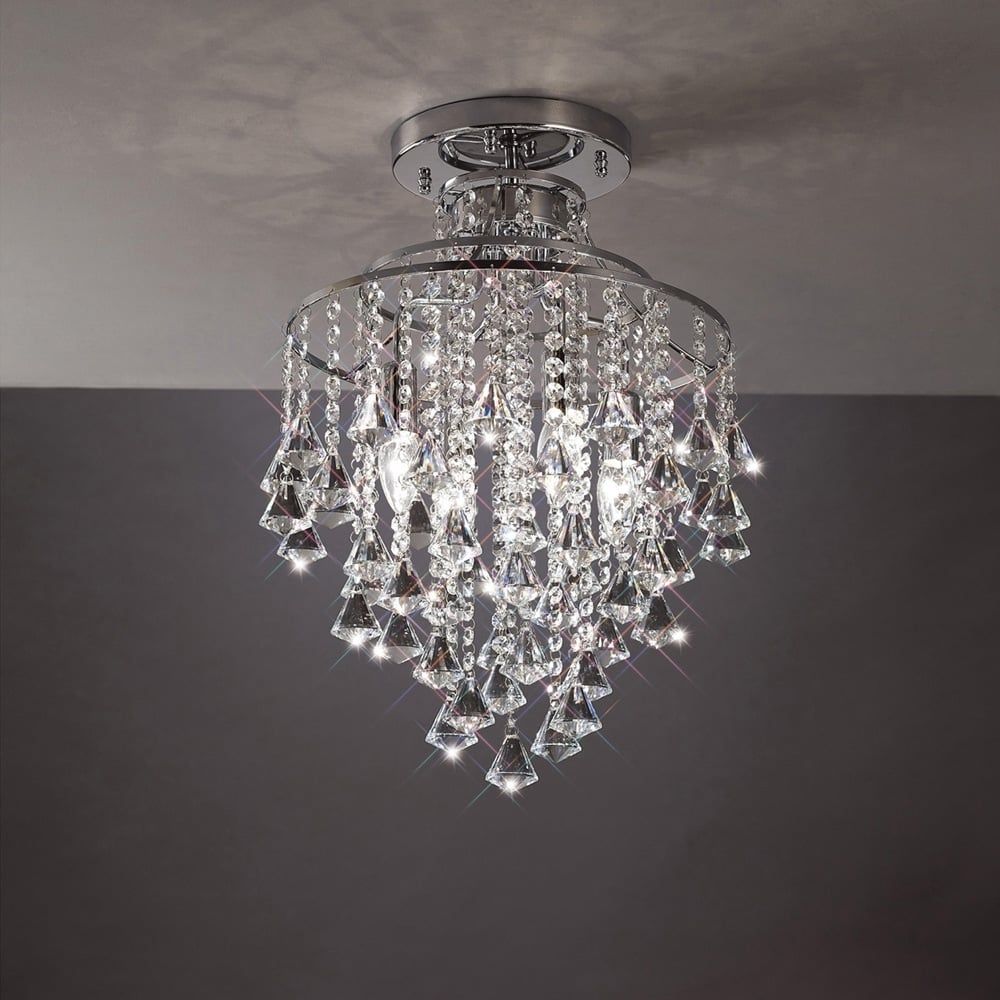 Diyas IL30770 Inina 4 Light Ceiling Polished Chrome Crystal