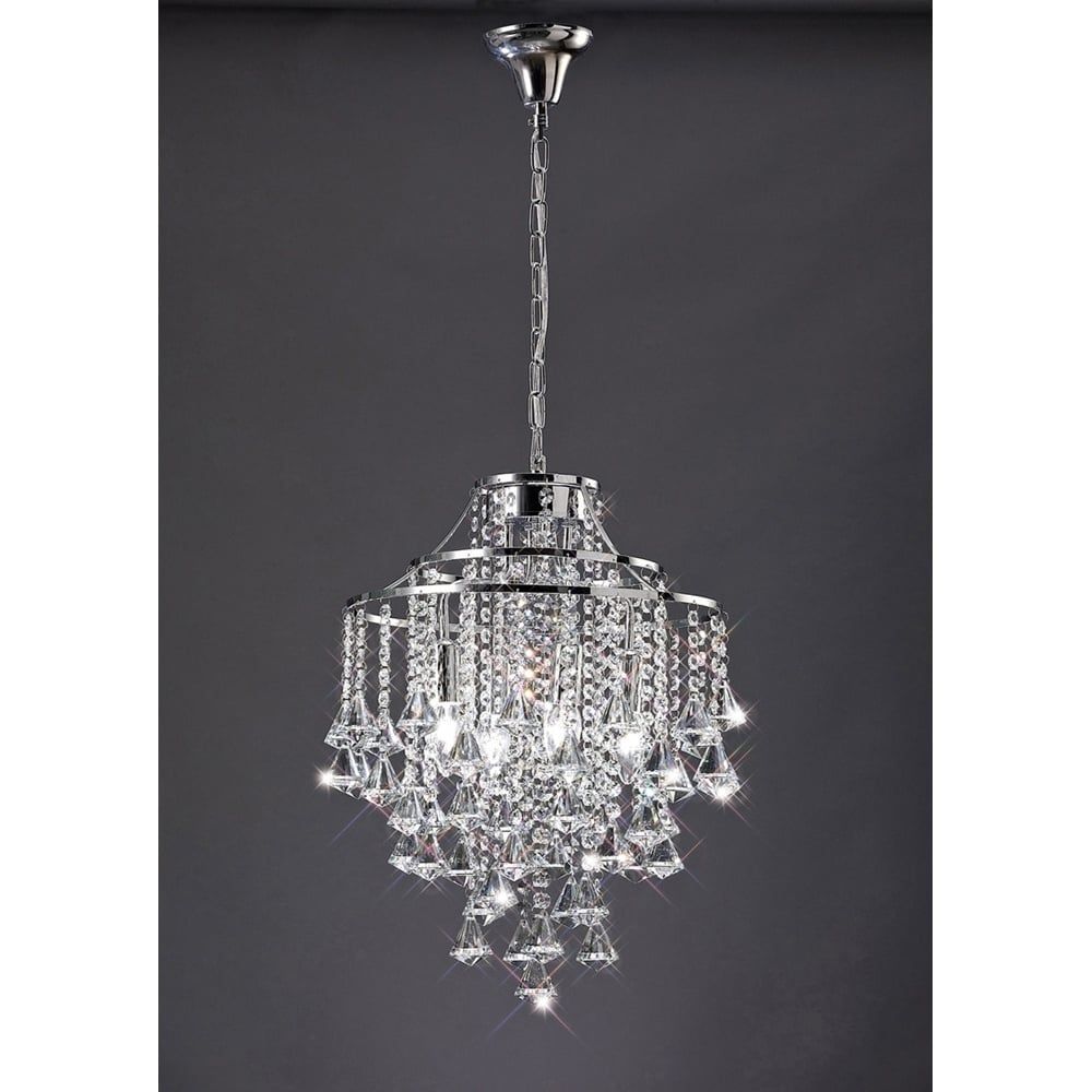 Diyas IL30771 Inina 4 Light Pendant Polished Chrome Crystal