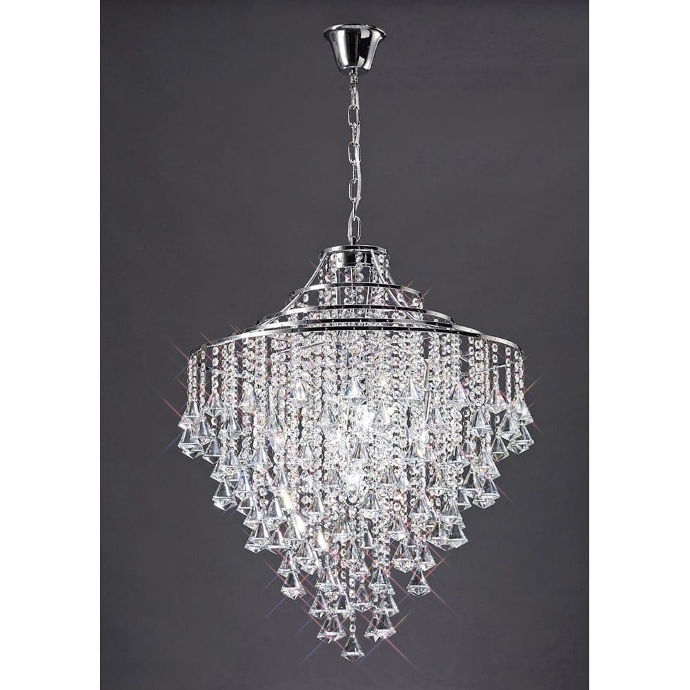 Diyas IL30772 Inina 7 Light Pendant Polished Chrome Crystal