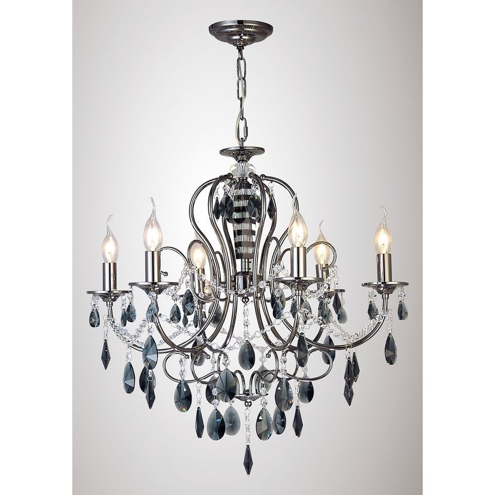 Diyas IL30906 Luna Black Chrome 6 Light