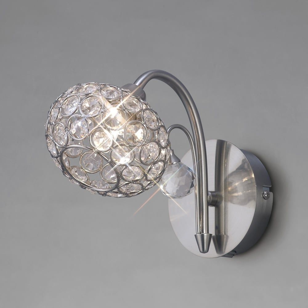 Diyas IL30931 Cara Wall Lamp Satin Nickel/crystal