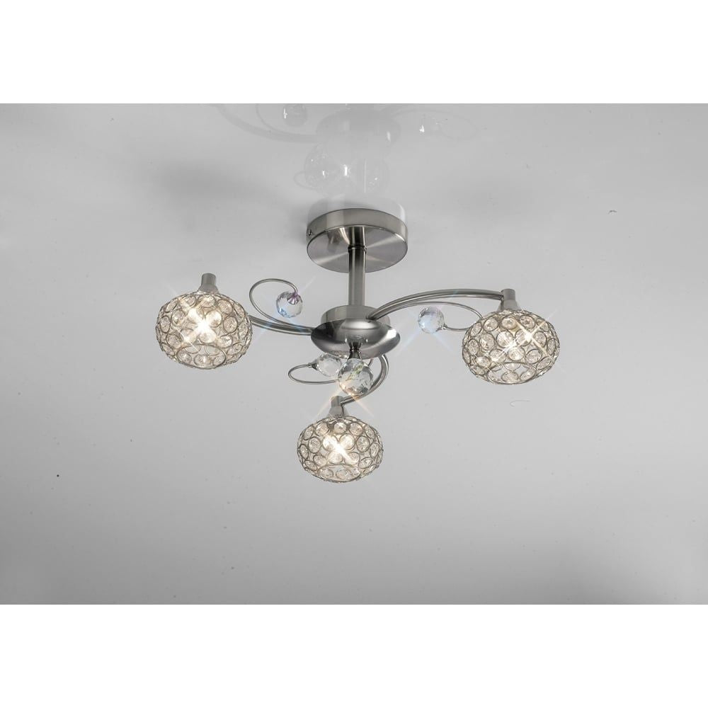 Diyas IL30933 Cara Semi Ceiling Satin Nickel/crystal