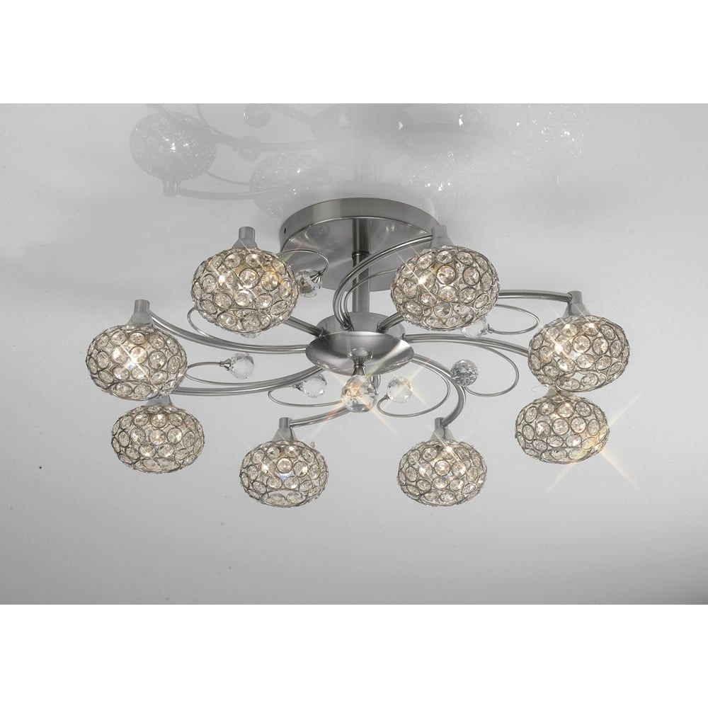 Diyas IL30938 Cara Semi Ceiling Satin Nickel/crystal