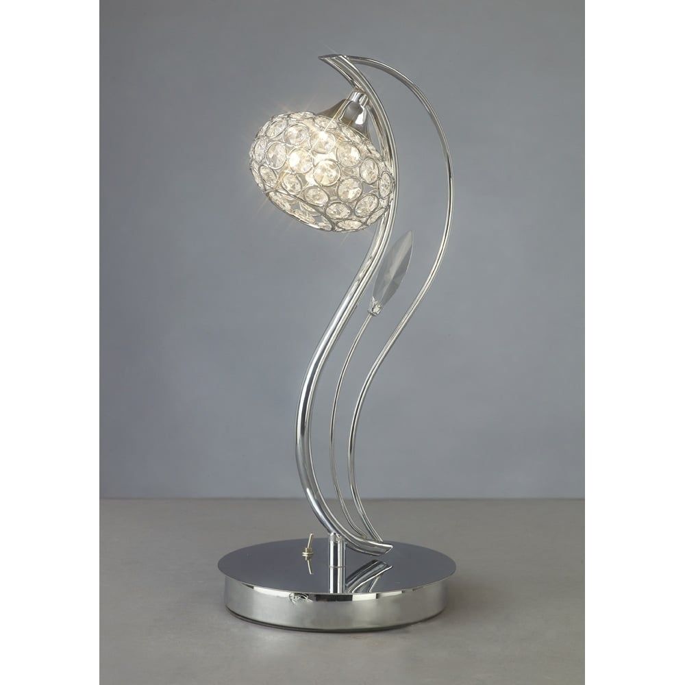 Diyas IL30959 | Leimo Table Lamp | Polished Chrome & Crystal