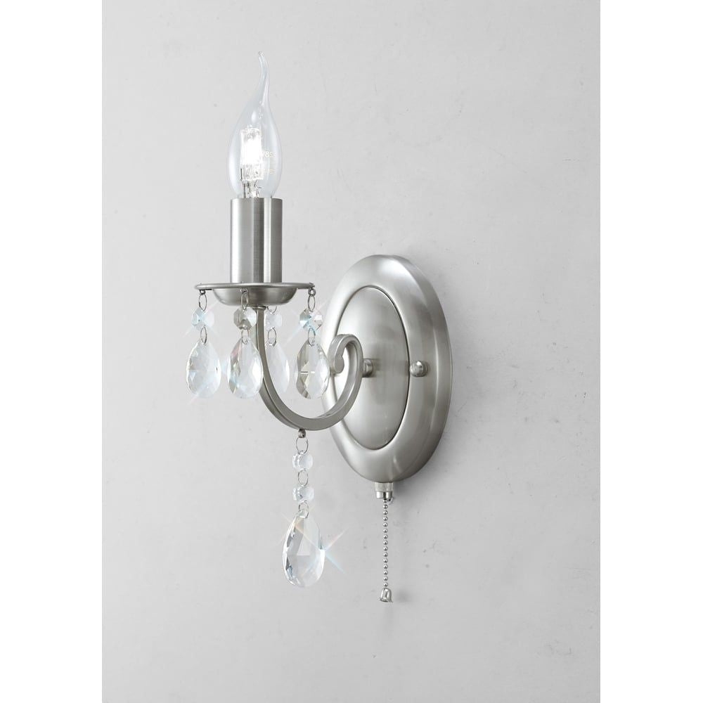 Diyas IL30971 Kyra Wall Lamp Satin Nickel/crystal