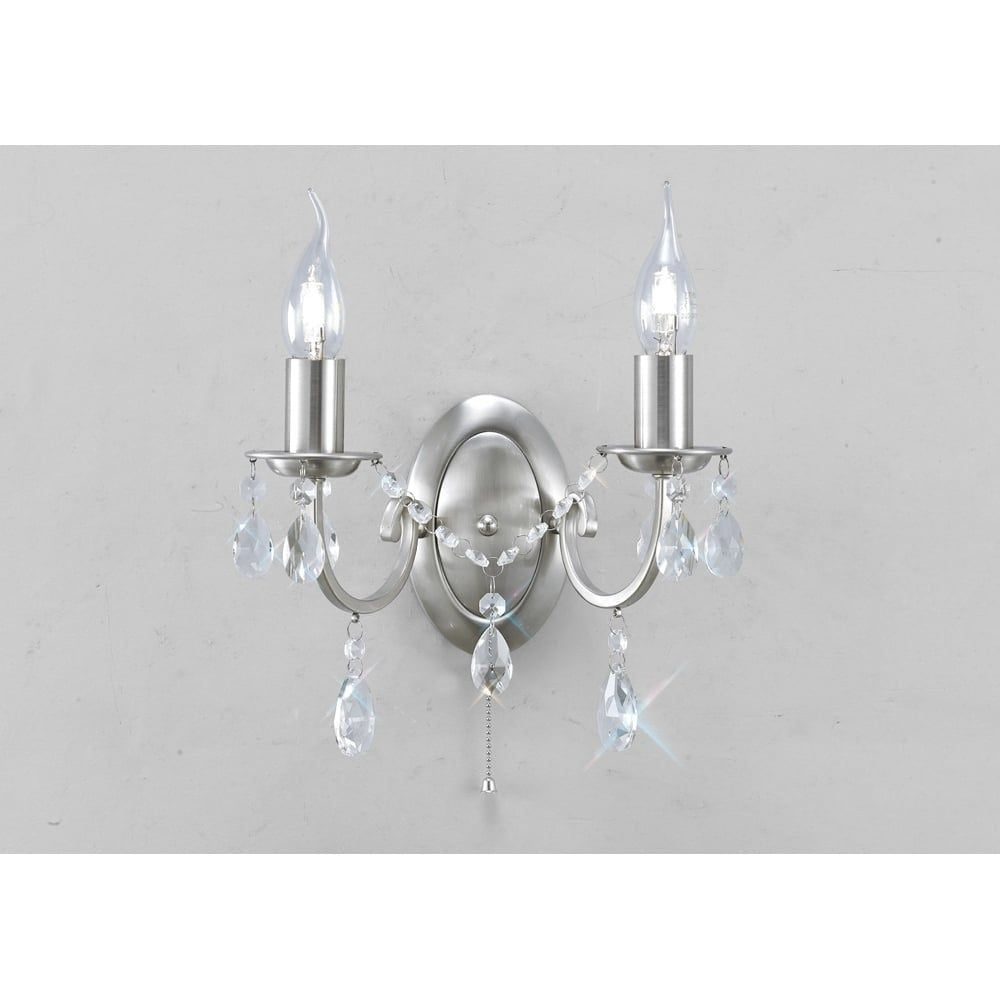 Diyas IL30972 Kyra Wall Lamp Satin Nickel/crystal
