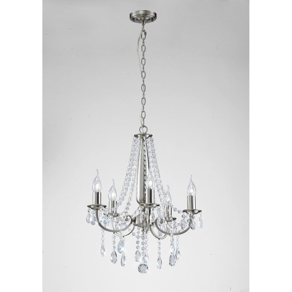 Diyas IL30975 Kyra Pendant Satin Nickel/crystal