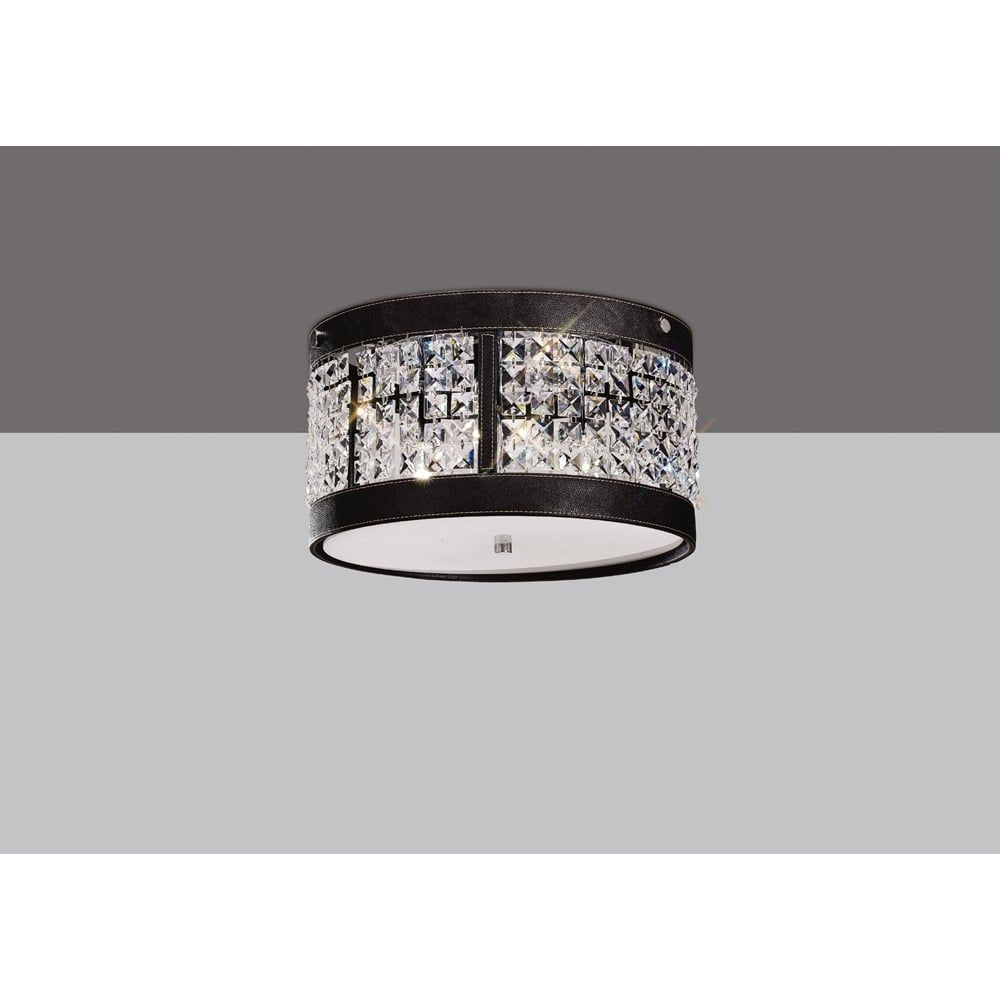 Diyas IL31040 Celsa Ceiling /brown Leather/crystal