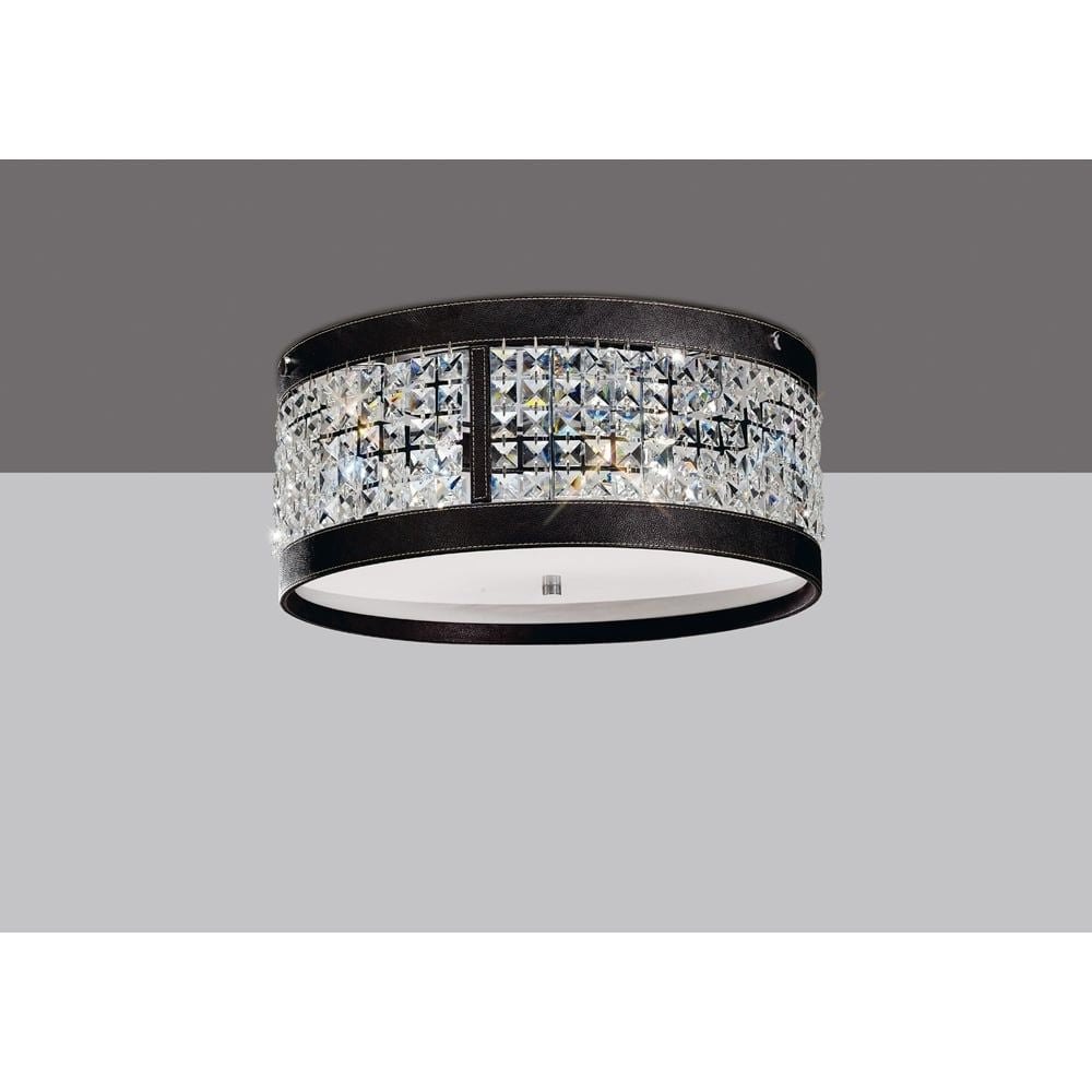 Diyas IL31041 Celsa Ceiling Brown Leather/crystal