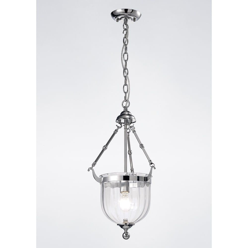 Diyas IL31071 Aubrey Pendant Polished Chrome/glass
