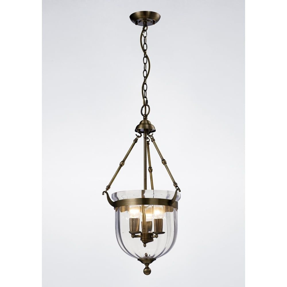 Diyas IL31076 Aubrey Pendant Antique Brass/glass