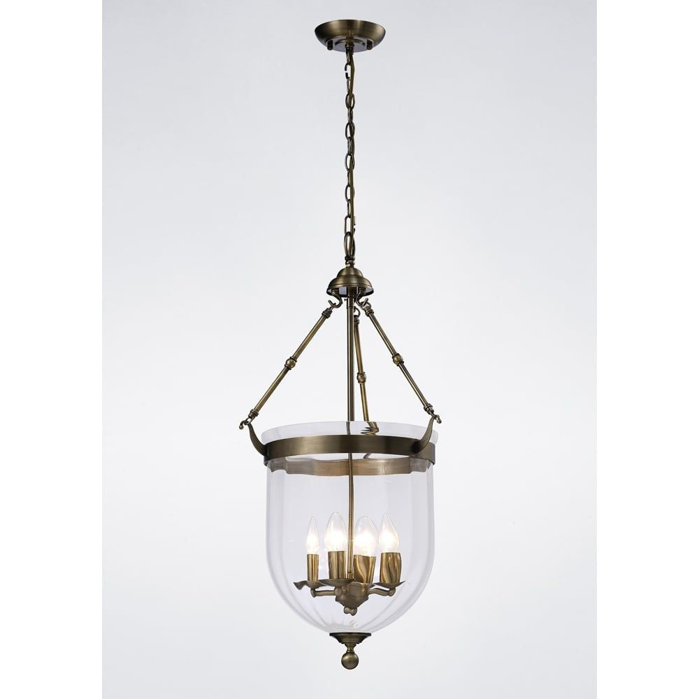 Diyas IL31077 Aubrey Pendant Antique Brass/glass