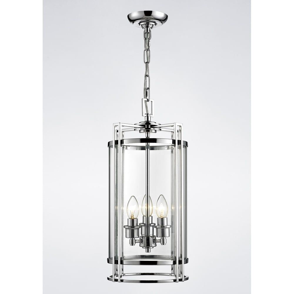 Diyas IL31082 Eaton Pendant Polished Chrome/glass