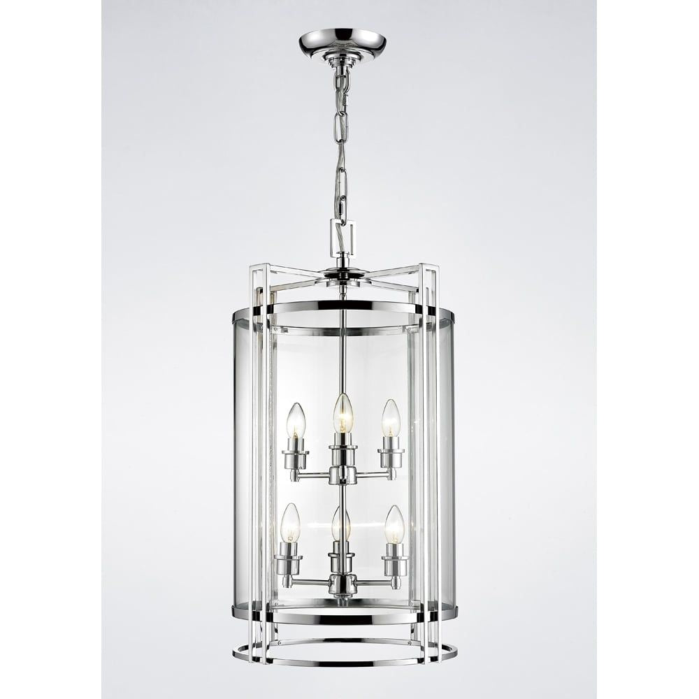 Diyas IL31084 Eaton Pendant Polished Chrome/glass