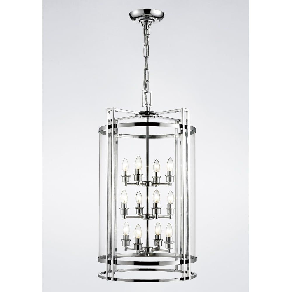 Diyas IL31085 Eaton Pendant Polished Chrome/glass