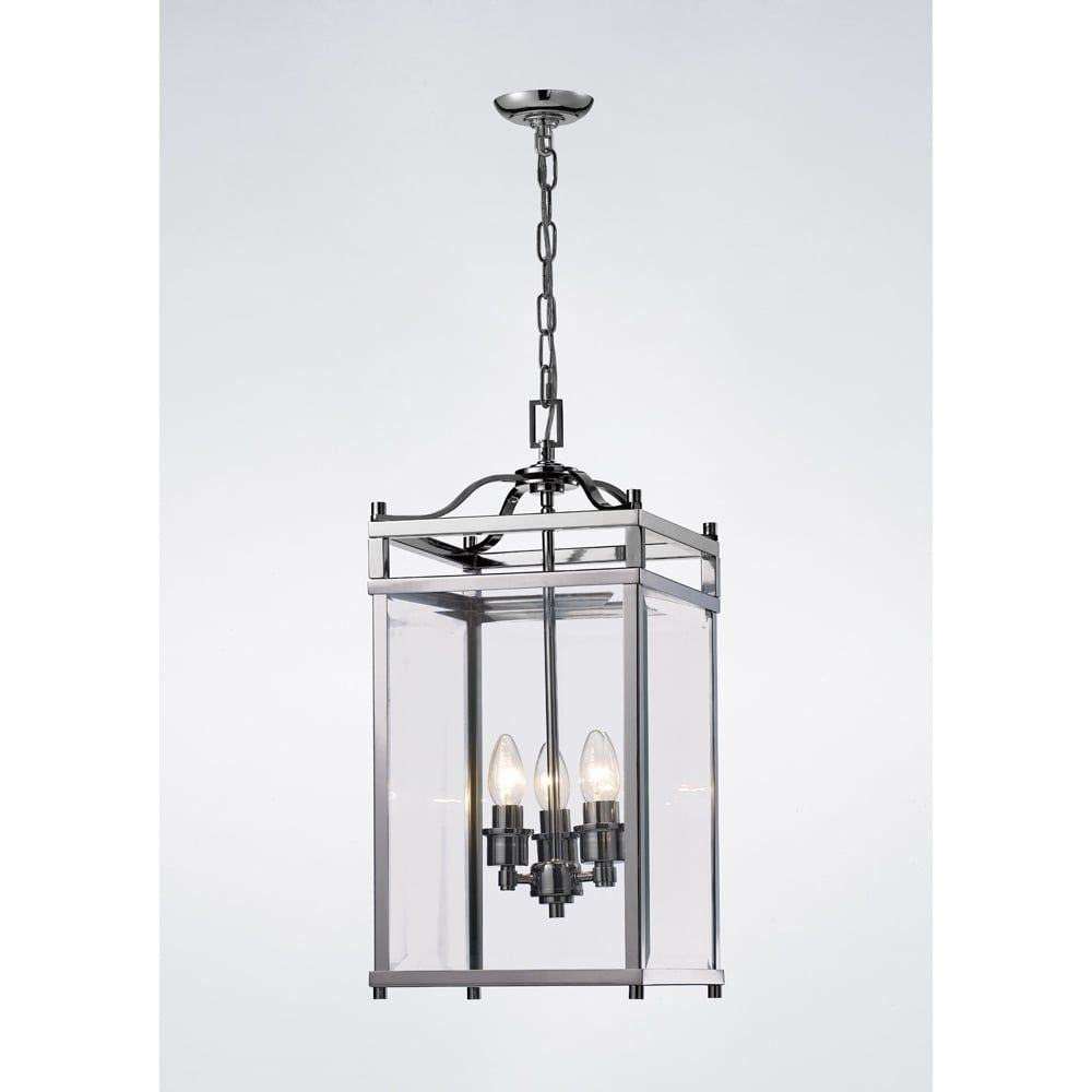 Diyas IL31102 Aston Pendant Polished Chrome/glass