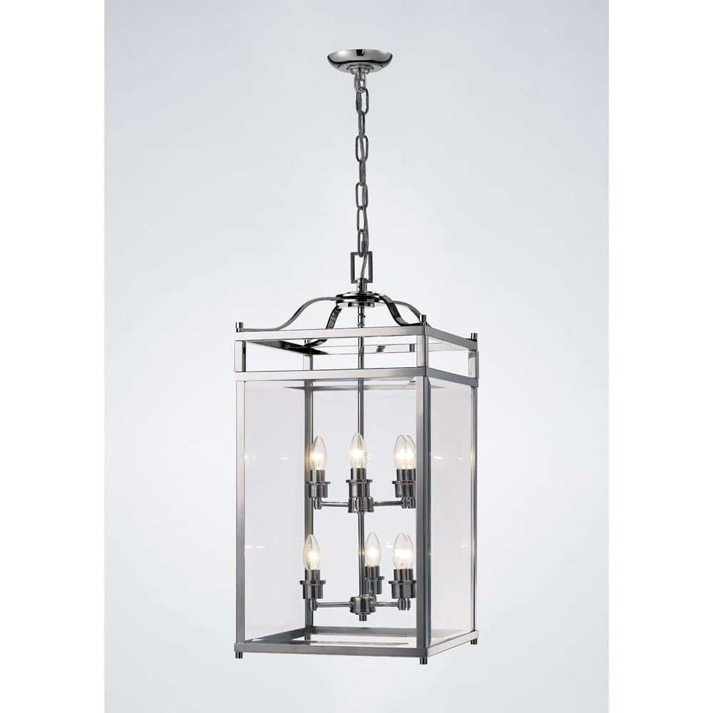 Diyas IL31104 Aston Pendant Polished Chrome/glass