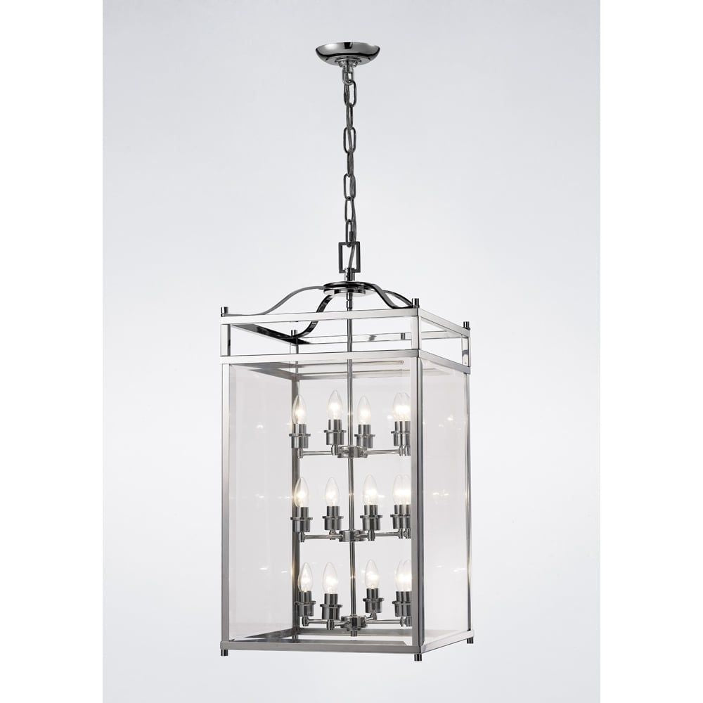 Diyas IL31105 Aston Pendant Polished Chrome/glass