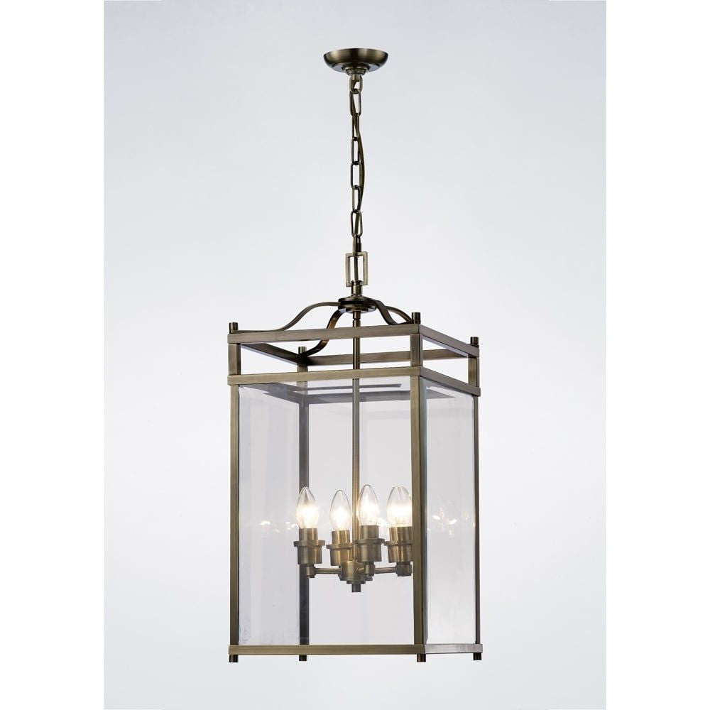 Diyas IL31113 Aston Pendant Antique Brass/glass