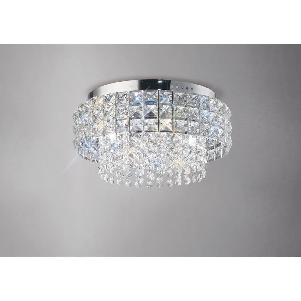Diyas IL31150 Edison Ceiling Round Chrome/crystal