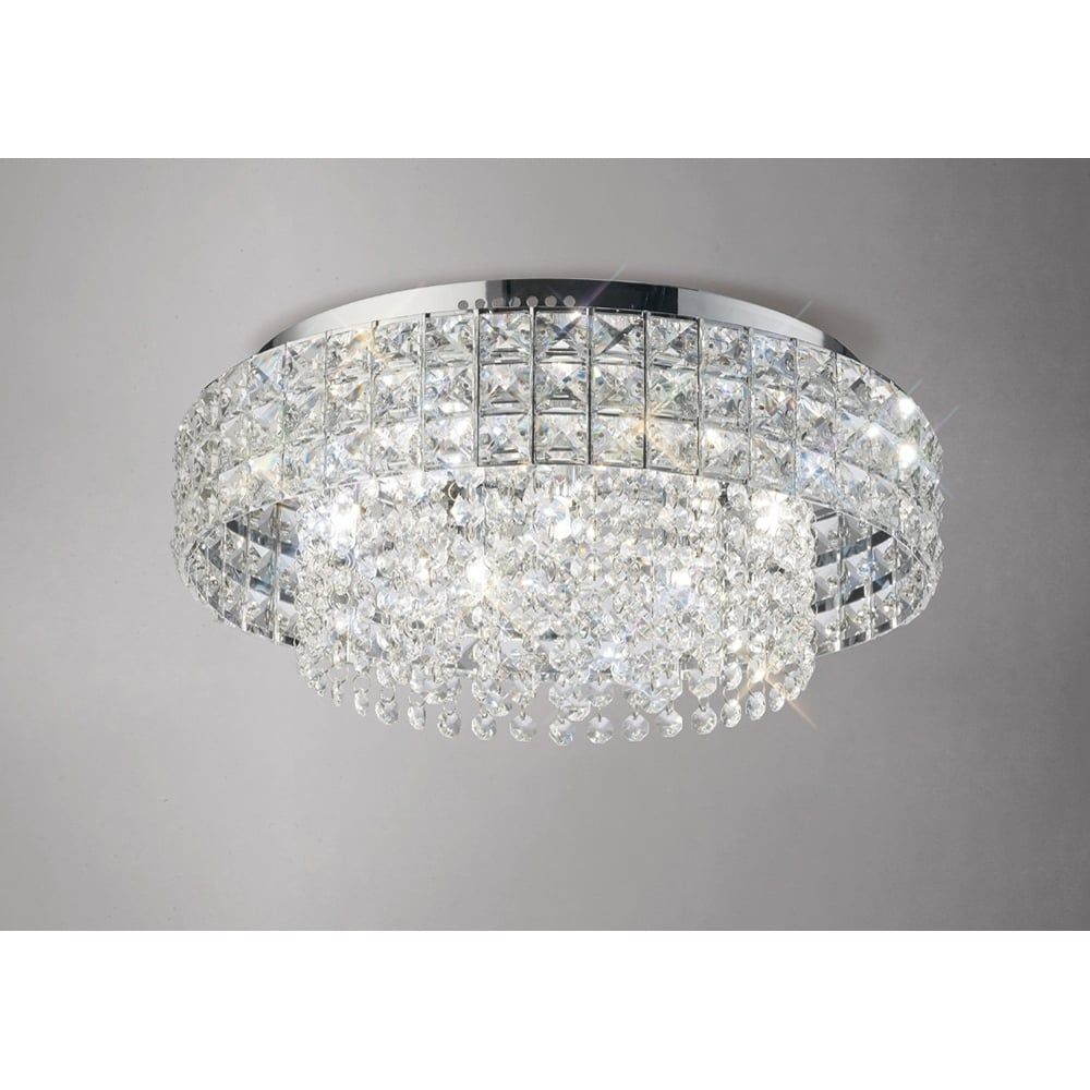Diyas IL31151 Edison Ceiling Round Chrome/crystal
