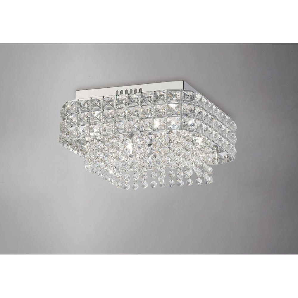 Diyas IL31152 Edison Ceiling Square Chrome/crystal