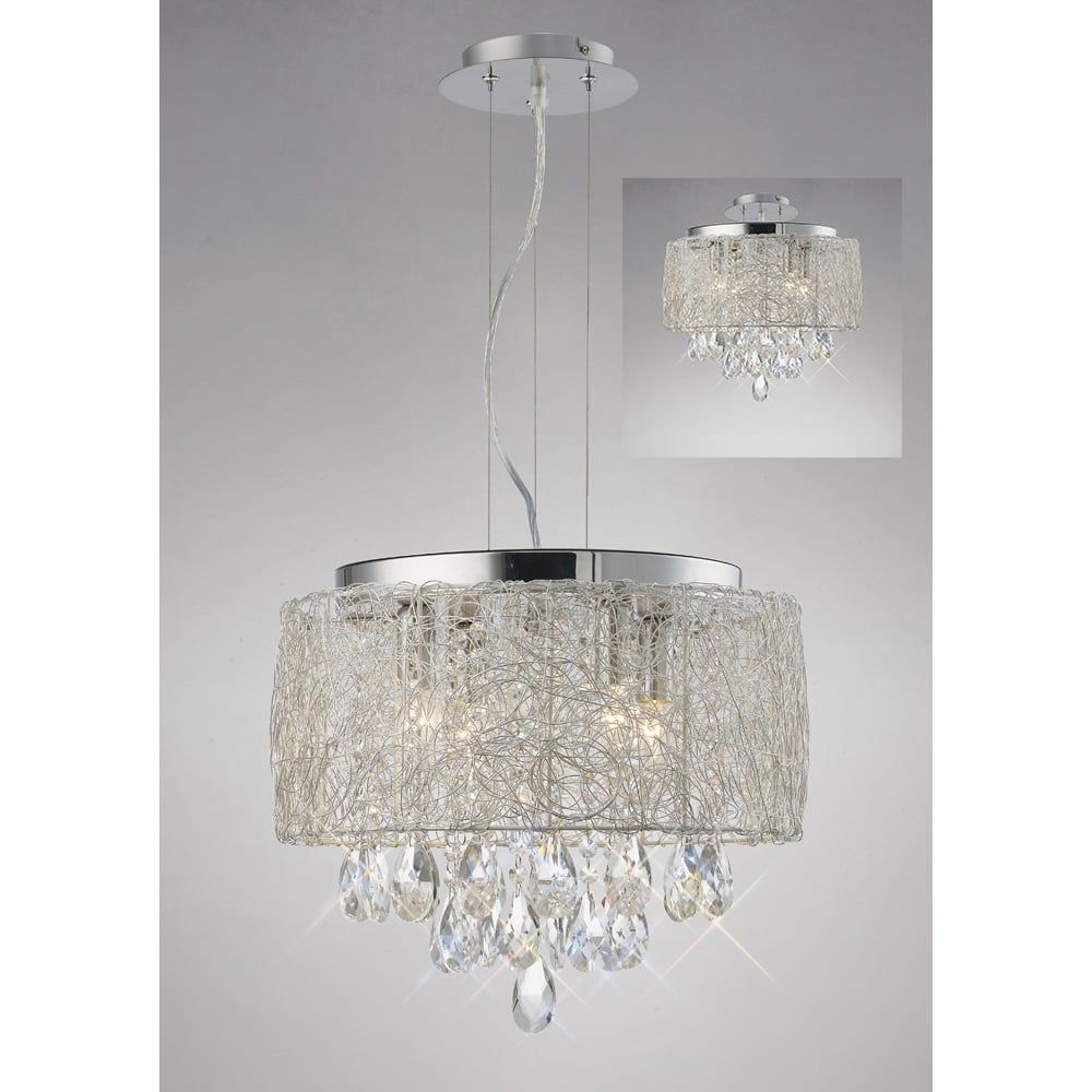 Diyas IL31160 | Adeline Crystal Pendant | Polished Chrome