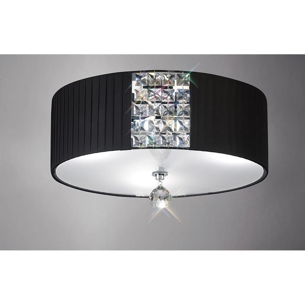 Diyas IL31172/BL Evelyn Ceiling Black Shade/crystal