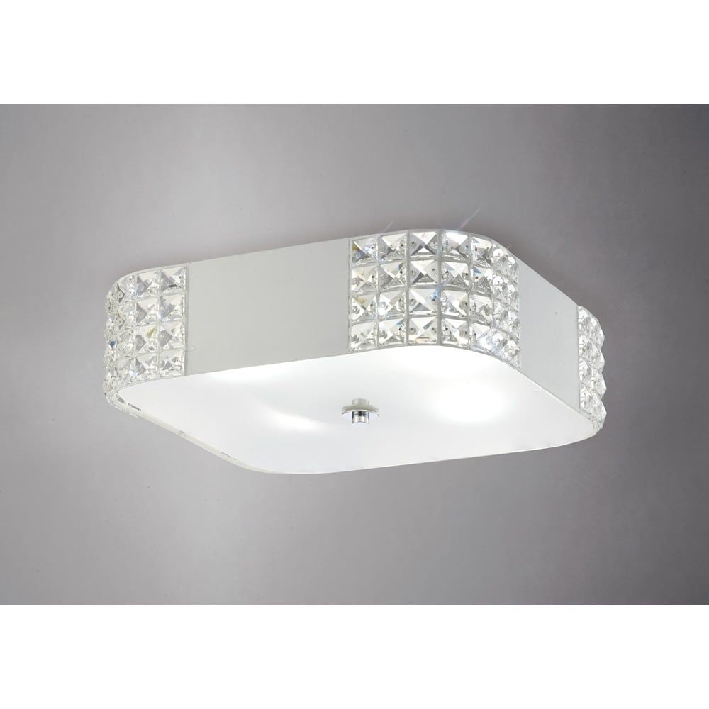 Diyas IL31191 Denver Ceiling 4 Light White/crystal