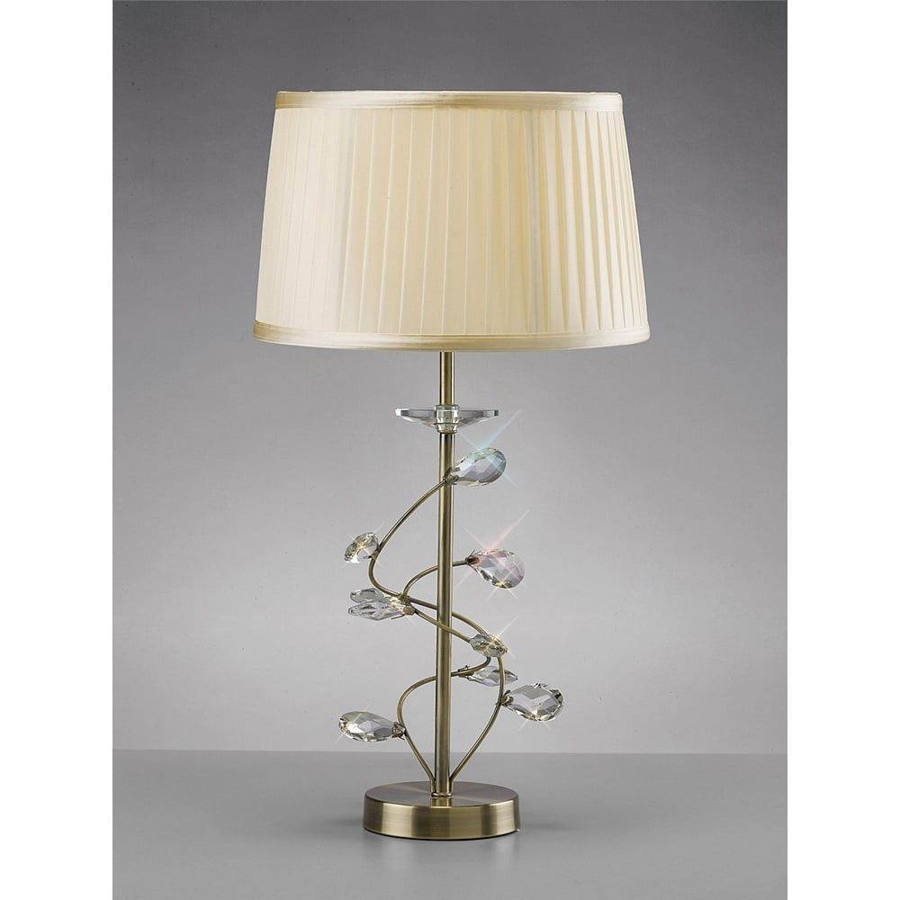 Diyas IL31220 Willow Table Lamp Antique Brass/crystal