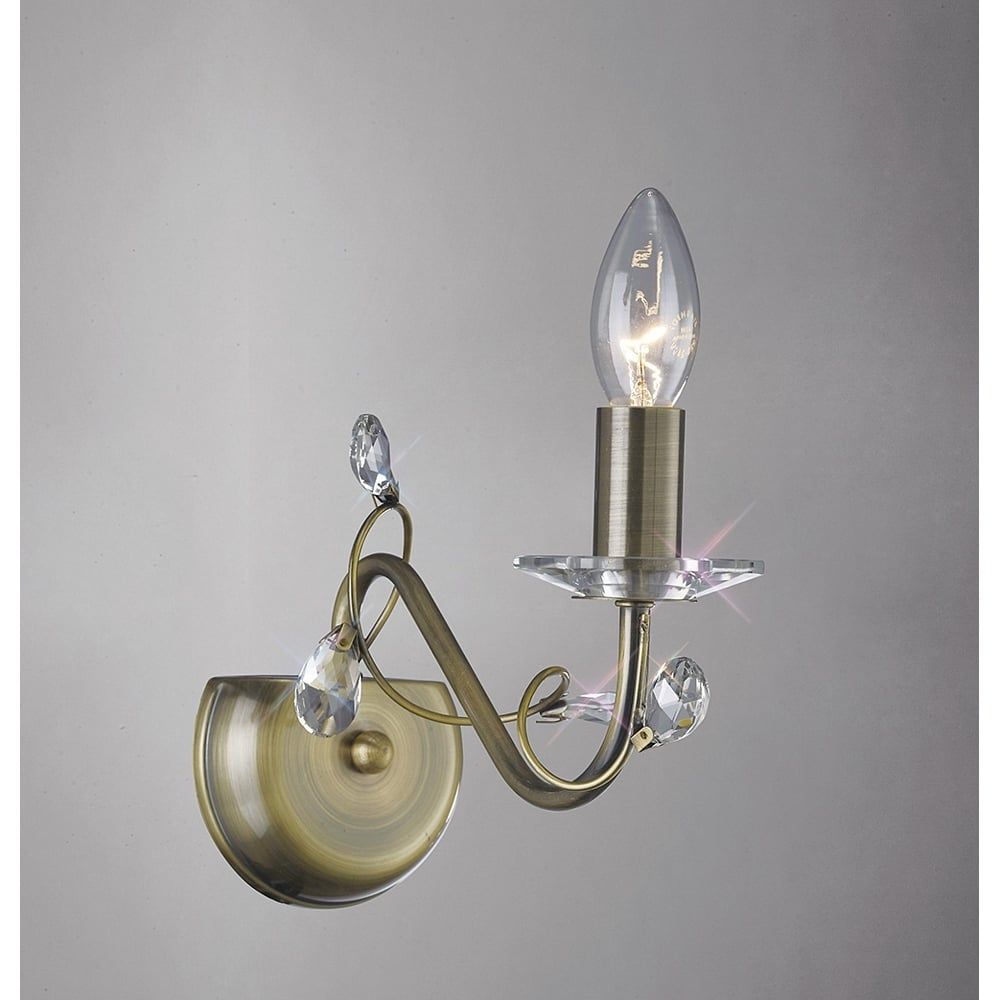 Diyas IL31221 Willow Wall Lamp Antique Brass/crystal