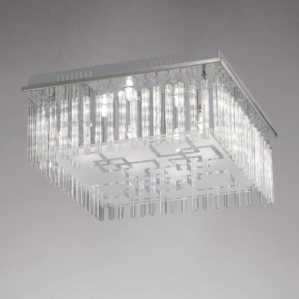 Diyas IL31321 Capella Ceiling Polished Chrome/glass