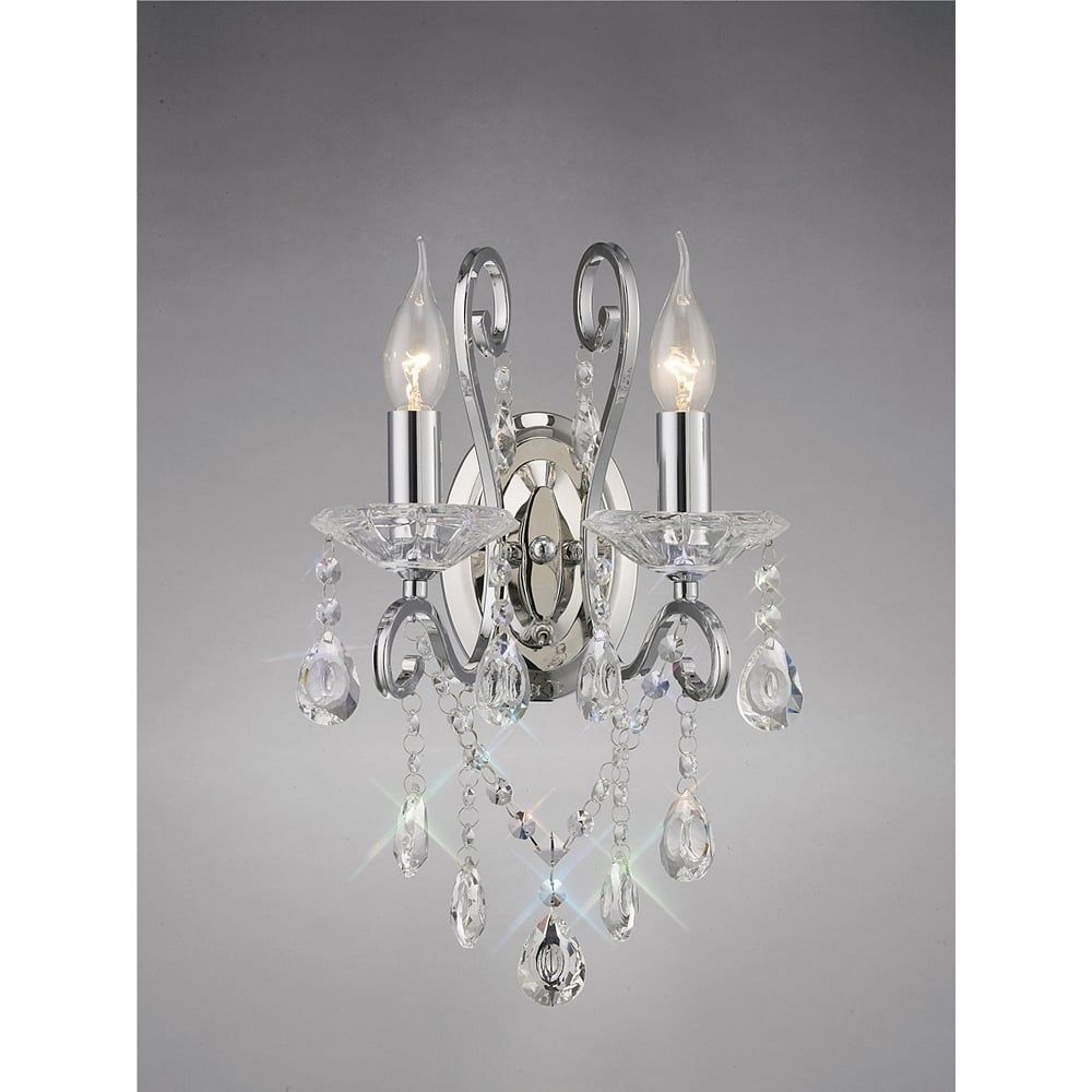 Diyas IL31362 Vela Wall Lamp Polished Chrome/crystal